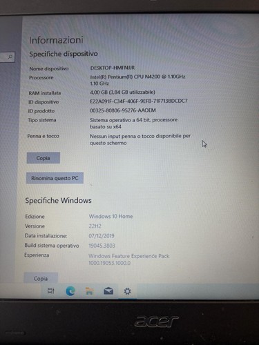 Portatile acer aspire - portatile,